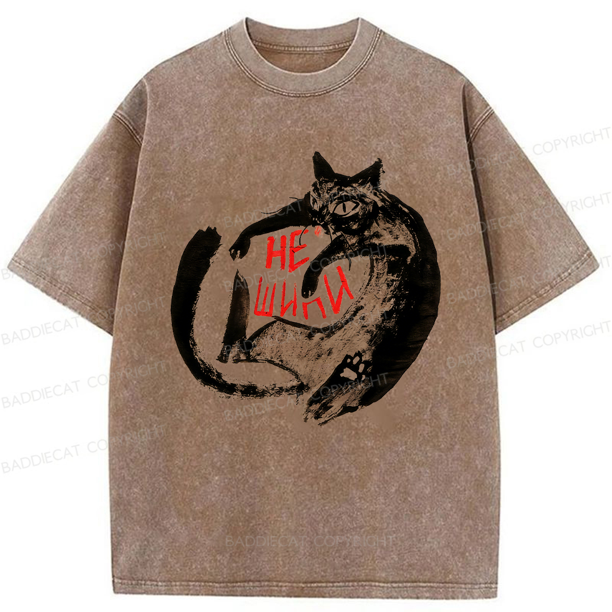 Baddiecat Don't Hiss Washed T-shirt