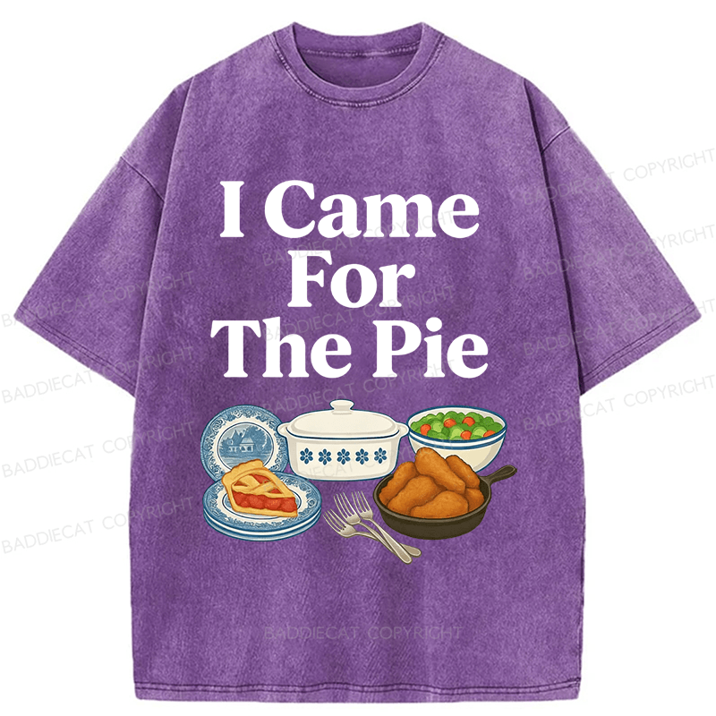 Baddiecat I Came For The Pie Washed T-shirt