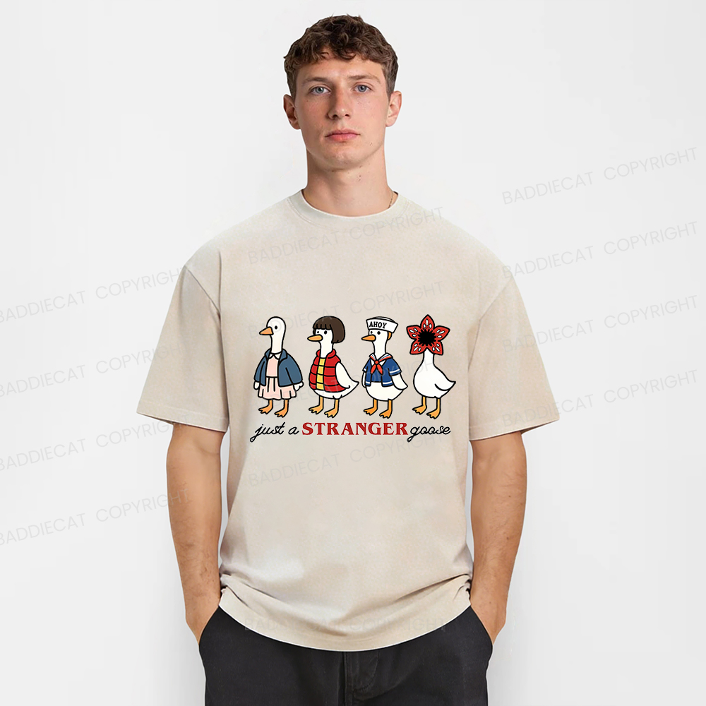 Baddiecat Just A Stranger Goose Washed T-shirt
