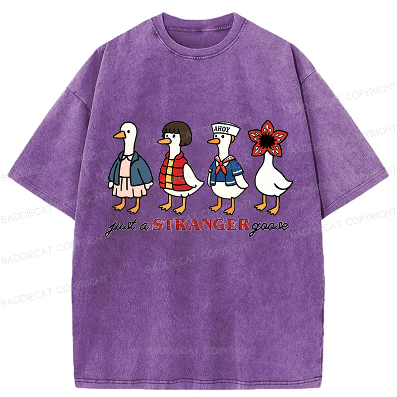 Baddiecat Just A Stranger Goose Washed T-shirt