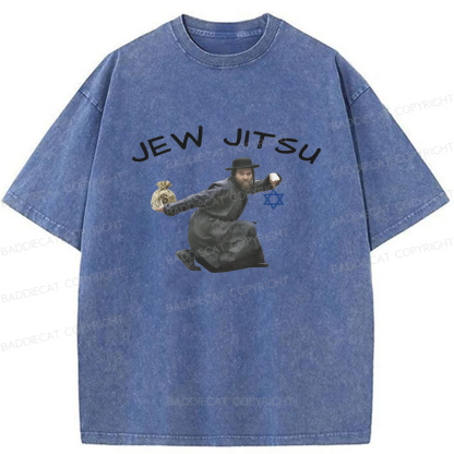 Baddiecat Edgy Jew Jitsu Washed T-shirt