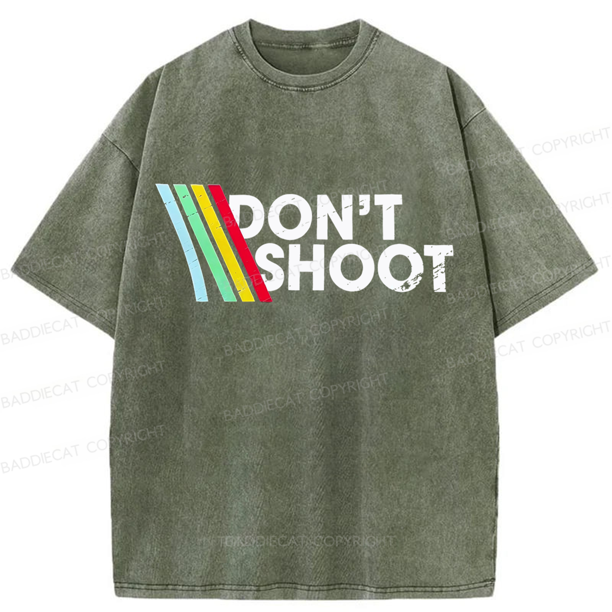Baddiecat Don't Shoot Washed T-shirt