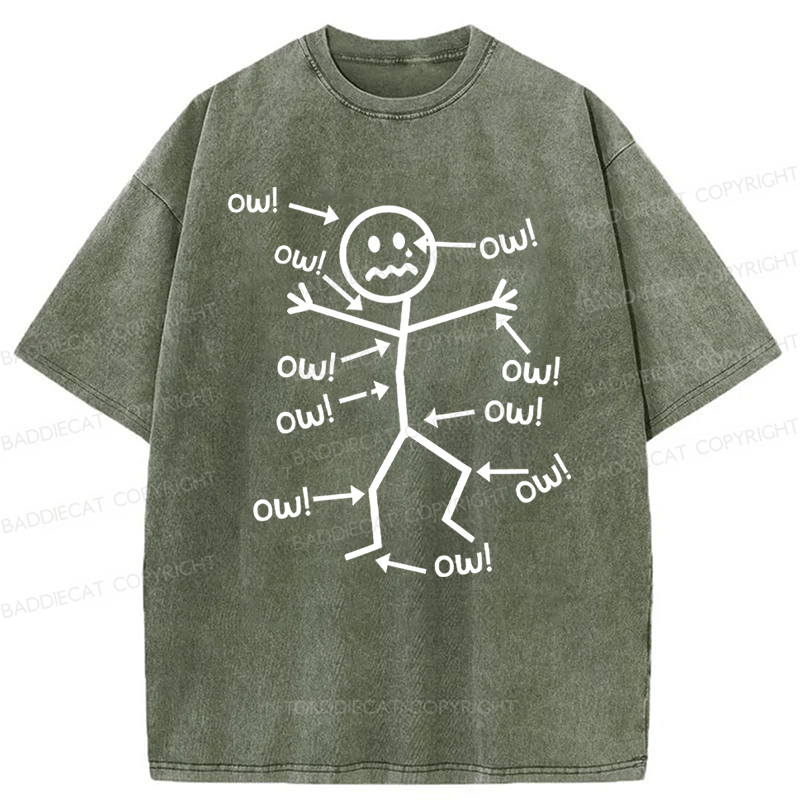 Baddiecat Funny Chronic Pain Awareness Washed T-shirt