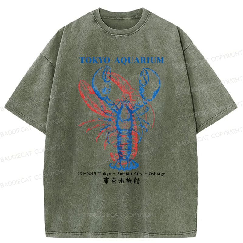 Baddiecat Tokyo Aquariym Shrimp Washed T-shirt