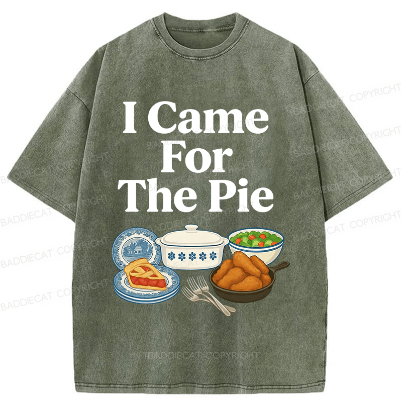 Baddiecat I Came For The Pie Washed T-shirt