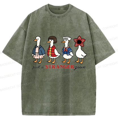 Baddiecat Just A Stranger Goose Washed T-shirt