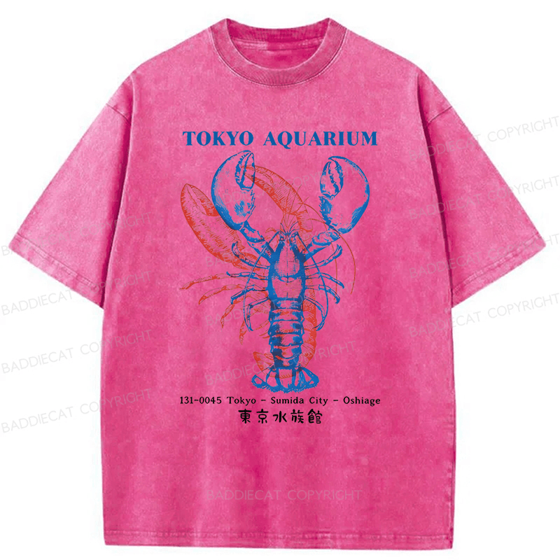 Baddiecat Tokyo Aquariym Shrimp Washed T-shirt