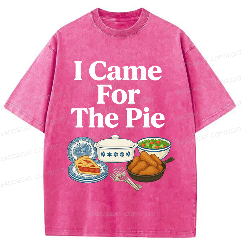 Baddiecat I Came For The Pie Washed T-shirt