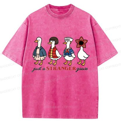 Baddiecat Just A Stranger Goose Washed T-shirt