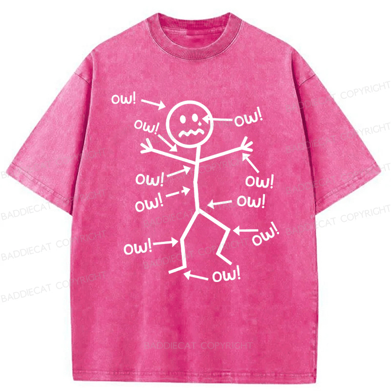 Baddiecat Funny Chronic Pain Awareness Washed T-shirt