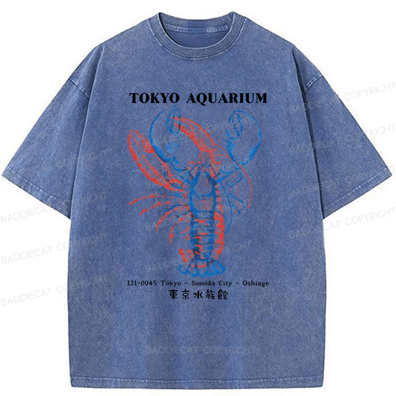 Baddiecat Tokyo Aquariym Shrimp Washed T-shirt