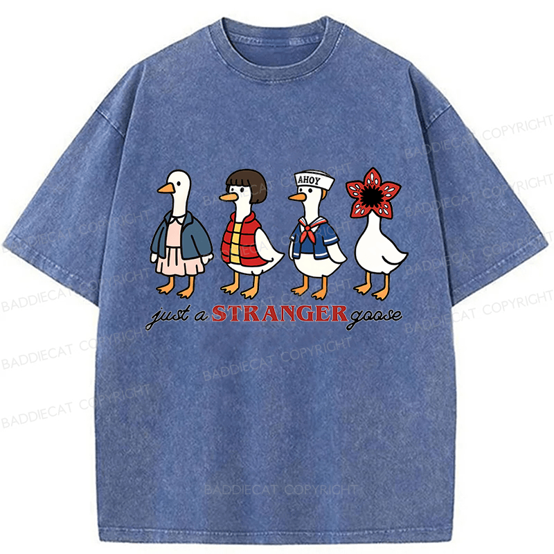 Baddiecat Just A Stranger Goose Washed T-shirt