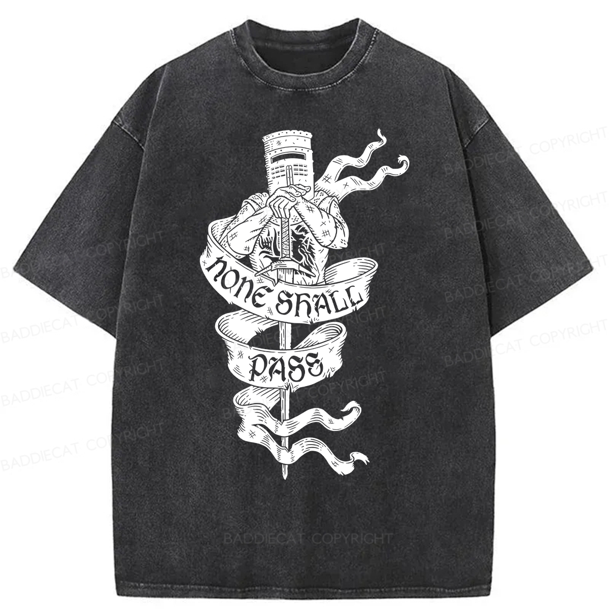 Baddiecat None Shall Pass Washed T-shirt