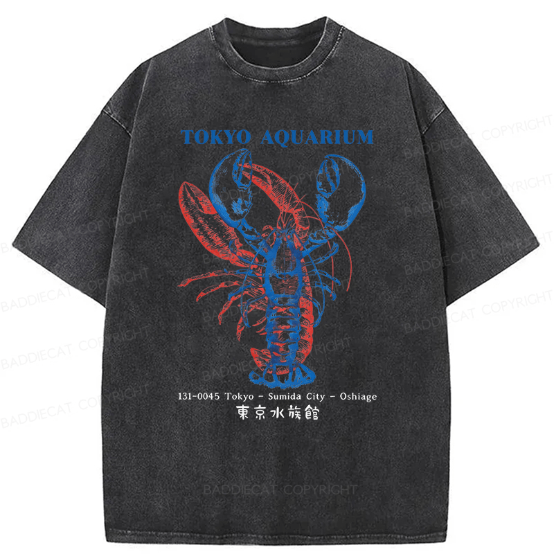 Baddiecat Tokyo Aquariym Shrimp Washed T-shirt