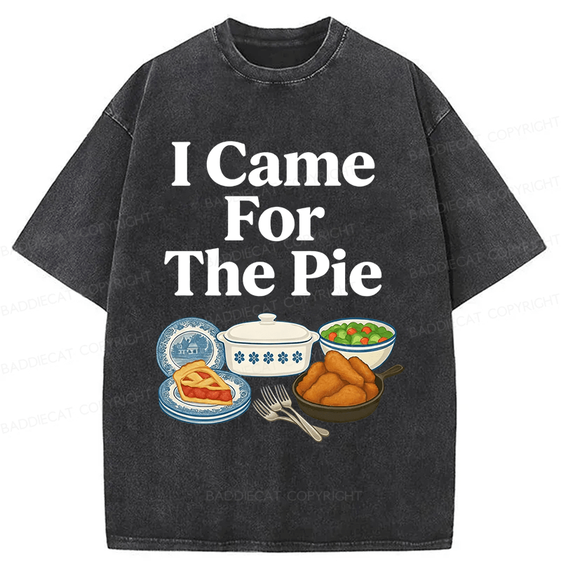 Baddiecat I Came For The Pie Washed T-shirt