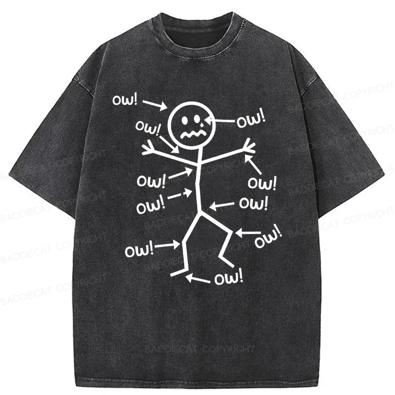 Baddiecat Funny Chronic Pain Awareness Washed T-shirt