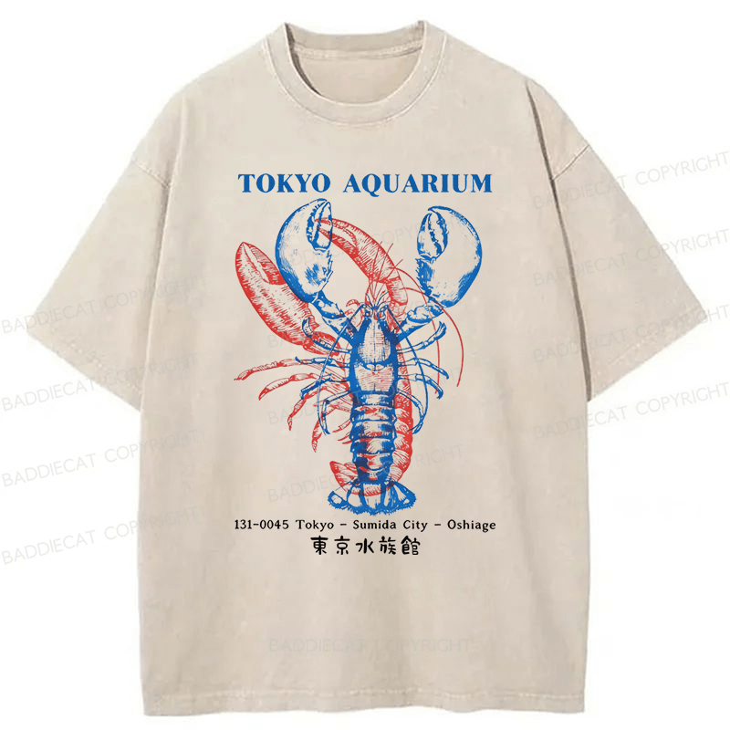 Baddiecat Tokyo Aquariym Shrimp Washed T-shirt