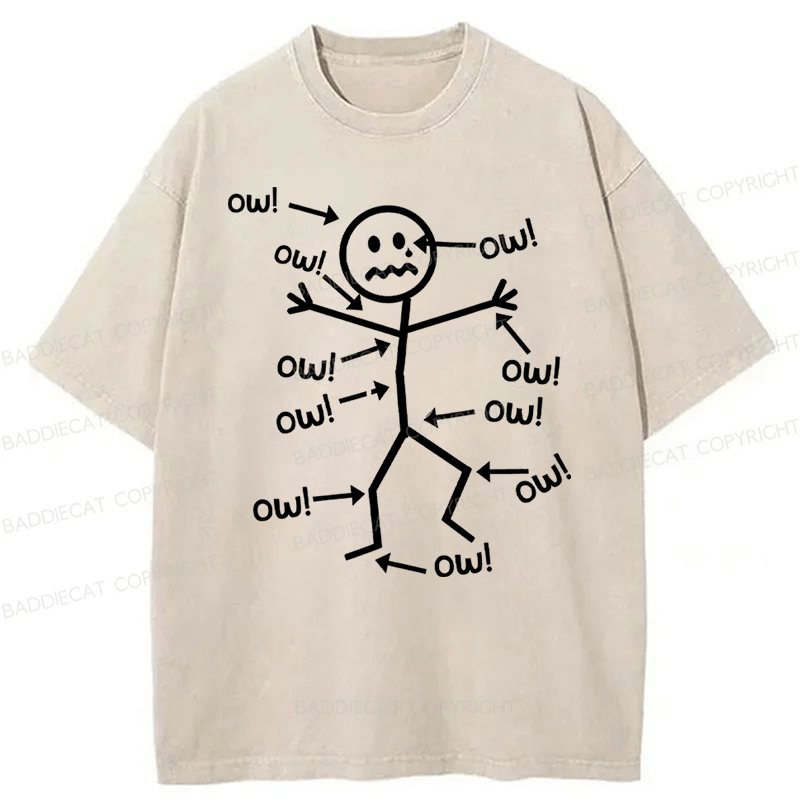 Baddiecat Funny Chronic Pain Awareness Washed T-shirt