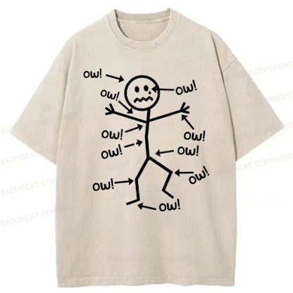 Baddiecat Funny Chronic Pain Awareness Washed T-shirt