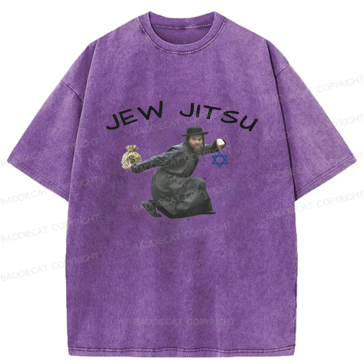 Baddiecat Edgy Jew Jitsu Washed T-shirt