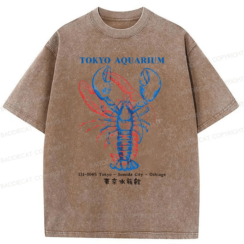 Baddiecat Tokyo Aquariym Shrimp Washed T-shirt