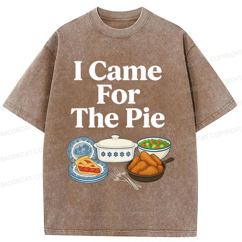 Baddiecat I Came For The Pie Washed T-shirt