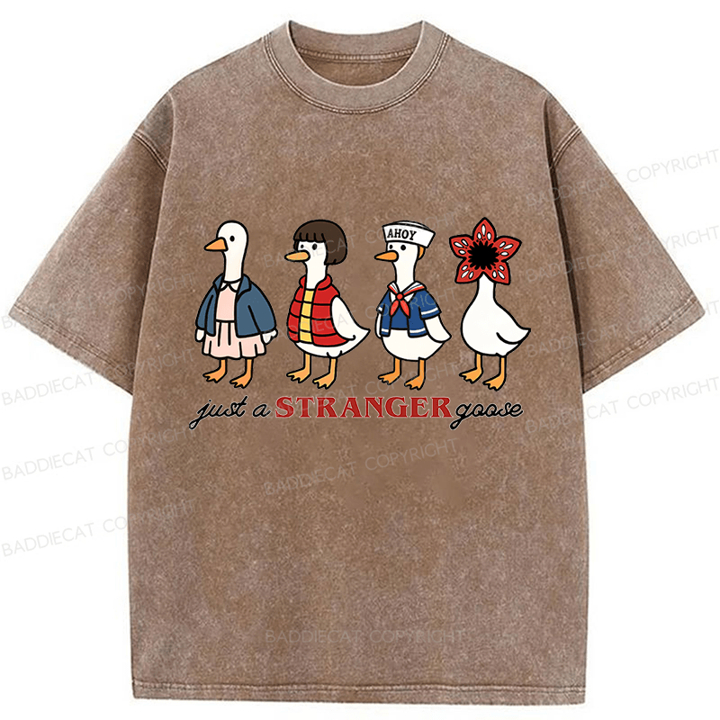 Baddiecat Just A Stranger Goose Washed T-shirt