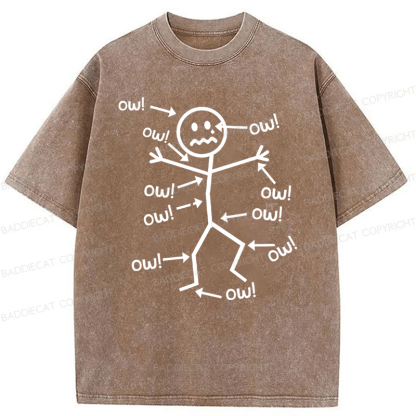 Baddiecat Funny Chronic Pain Awareness Washed T-shirt