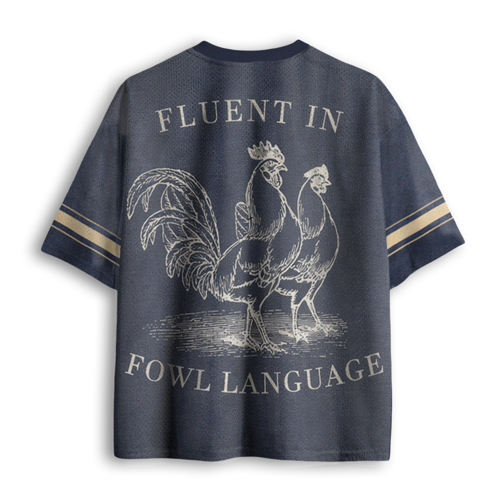 Baddiecat Funny Fluent In Fowl Language Mesh Jersey
