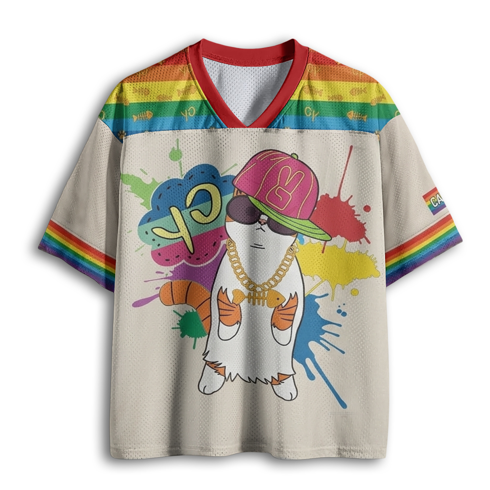 Baddiecat Hip Hop Cat Mesh Jersey
