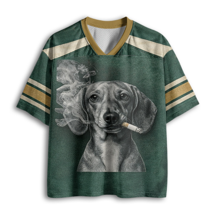 Baddiecat Smoking Dachshund Mesh Jersey