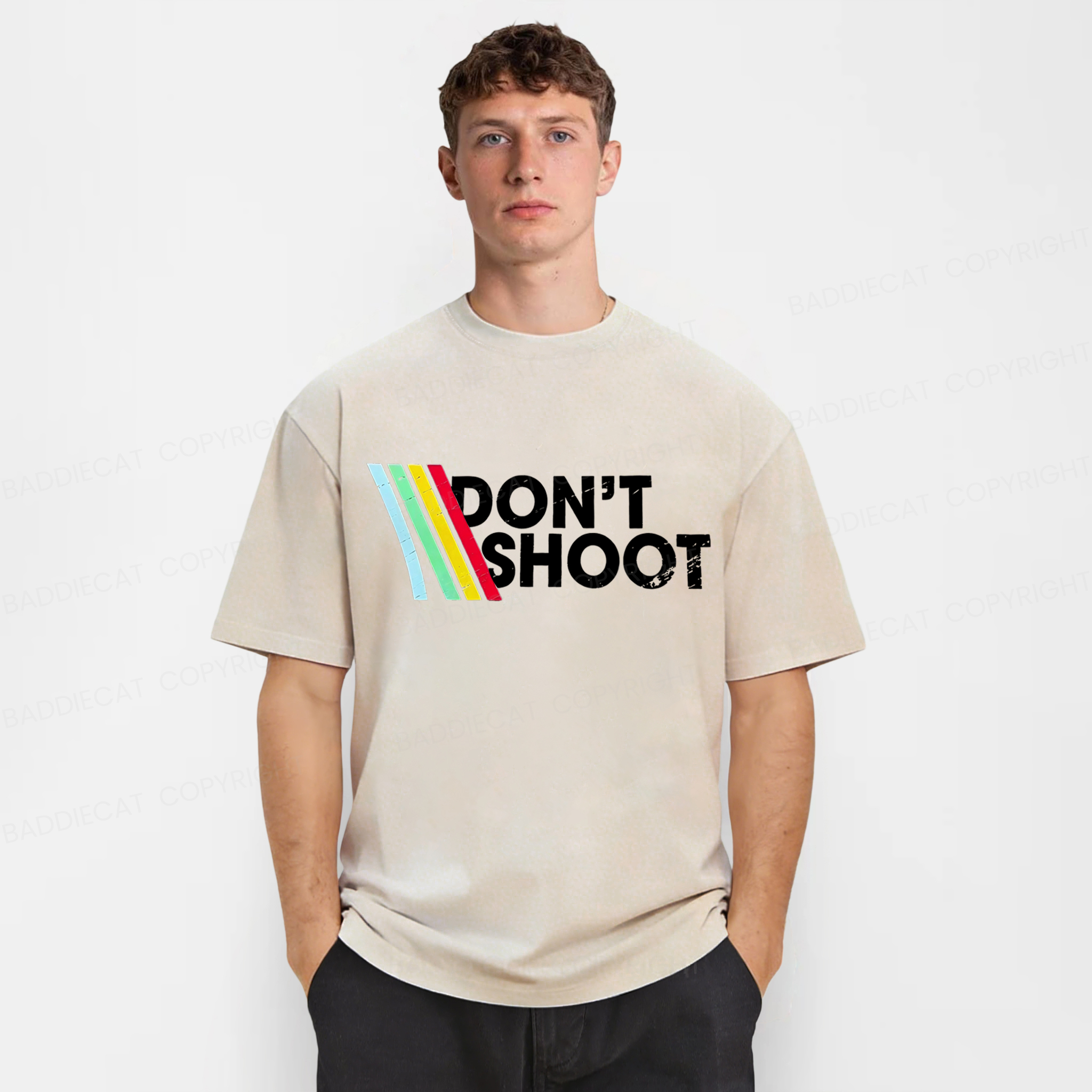 Baddiecat Don't Shoot Washed T-shirt