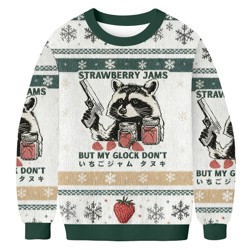 Baddiecat Drunk Raccoon Fun Ugly Sweatshirt