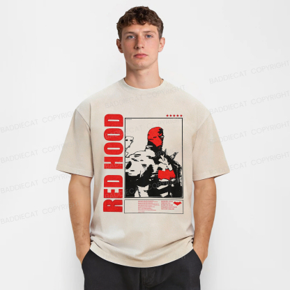 Baddiecat Red Hood Pattern Washed T-shirt