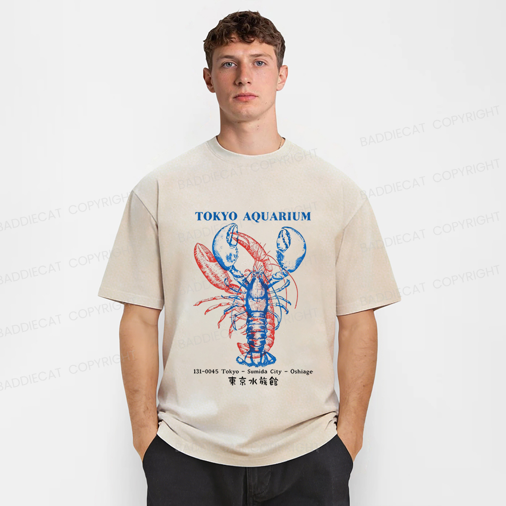 Baddiecat Tokyo Aquariym Shrimp Washed T-shirt