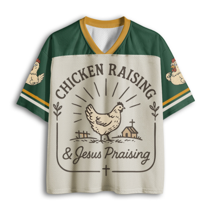 Baddiecat Chicken Raising Jesus Praising Mesh Jersey