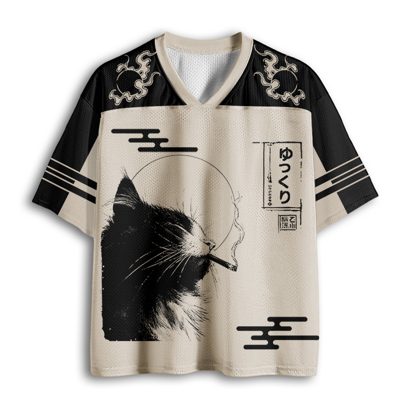 Baddiecat Japanese Cat Mesh Jersey