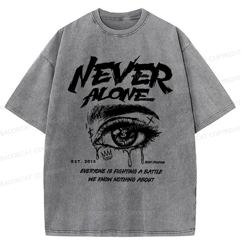 Baddiecat Letter And Eye Graphic Washed T-shirt