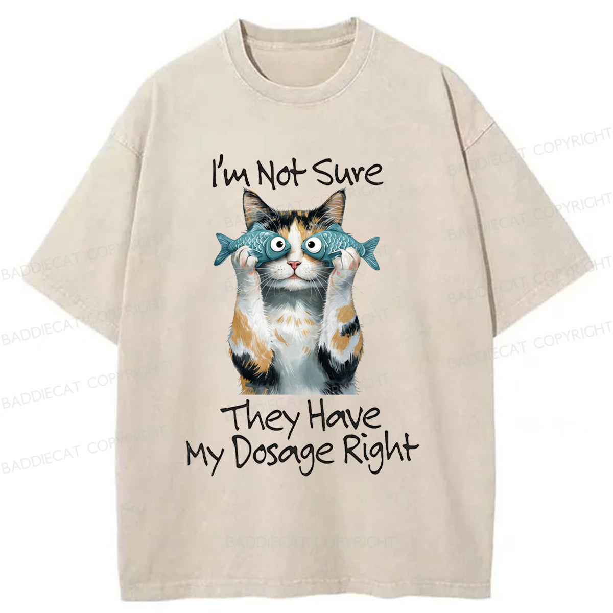 Baddiecat Cat Meme Sarcastic Ironic Washed T-shirt