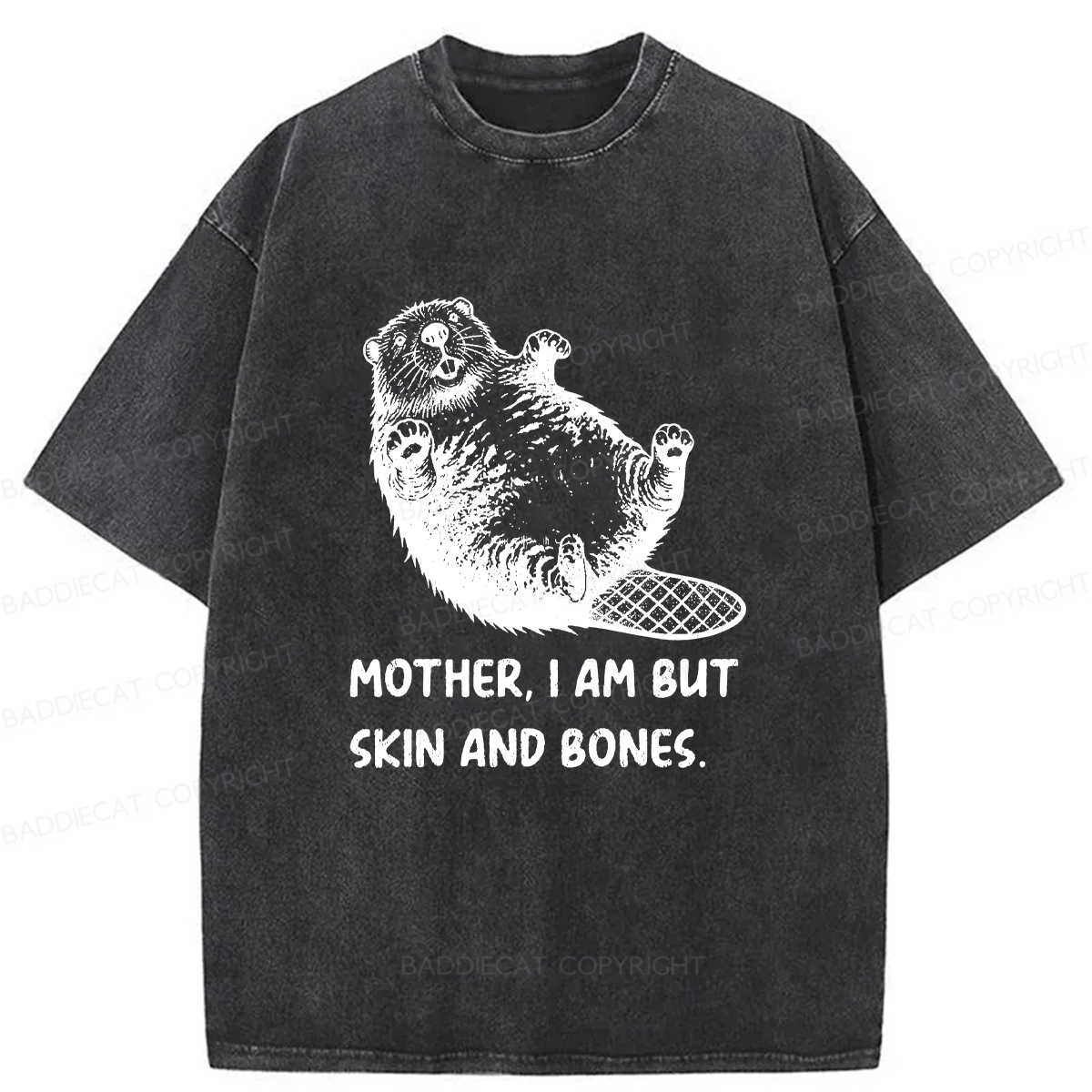 Baddiecat Hungry Capybara Washed T-shirt