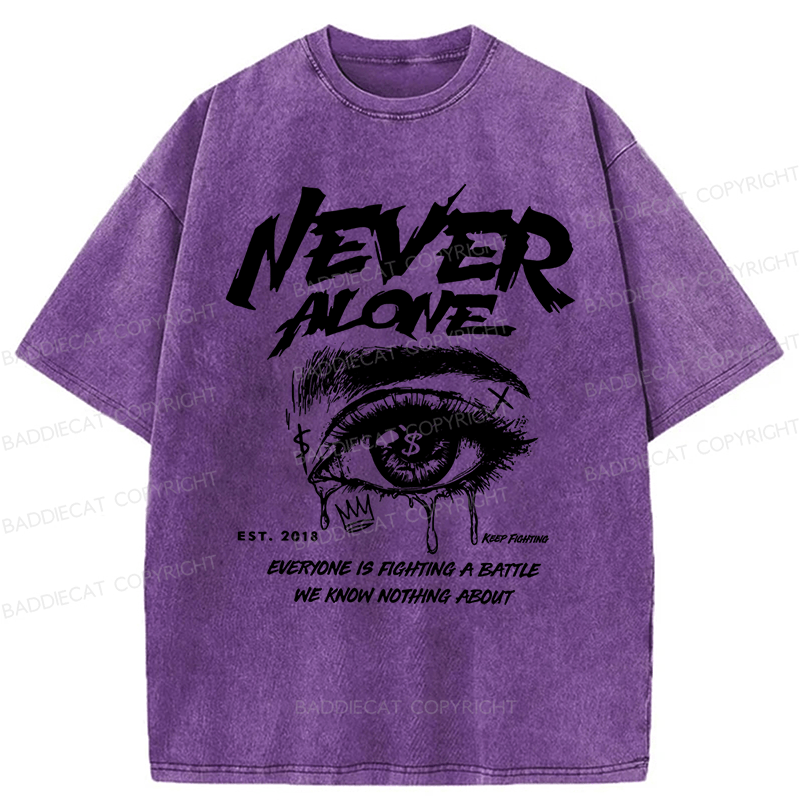 Baddiecat Letter And Eye Graphic Washed T-shirt