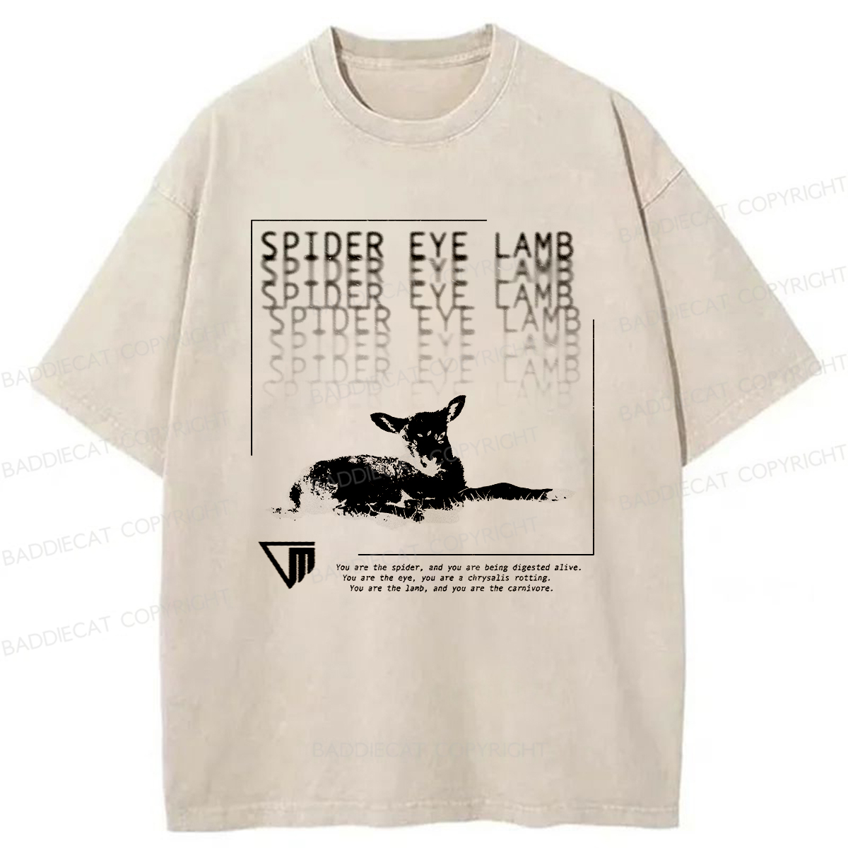 Baddiecat Spider Eye Lamb Washed T-Shirt