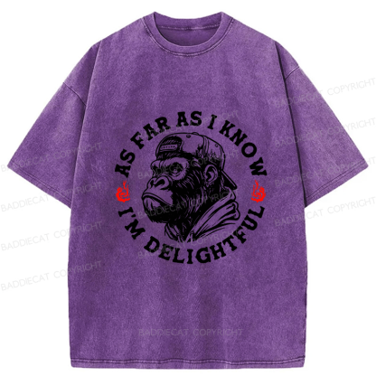 Baddiecat As Far As I Know I'm Delightful Washed T-shirt