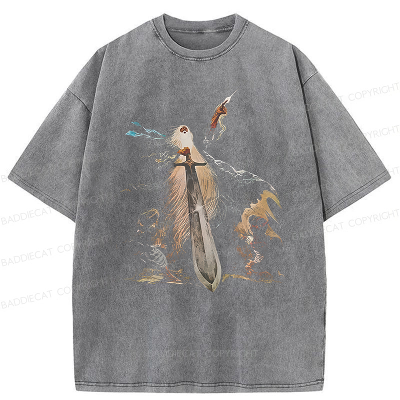 Baddiecat The Lord Of The Rings Washed T-shirt