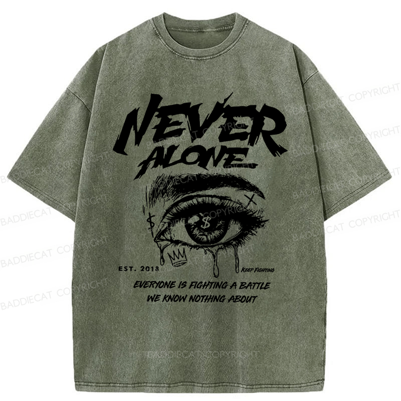 Baddiecat Letter And Eye Graphic Washed T-shirt
