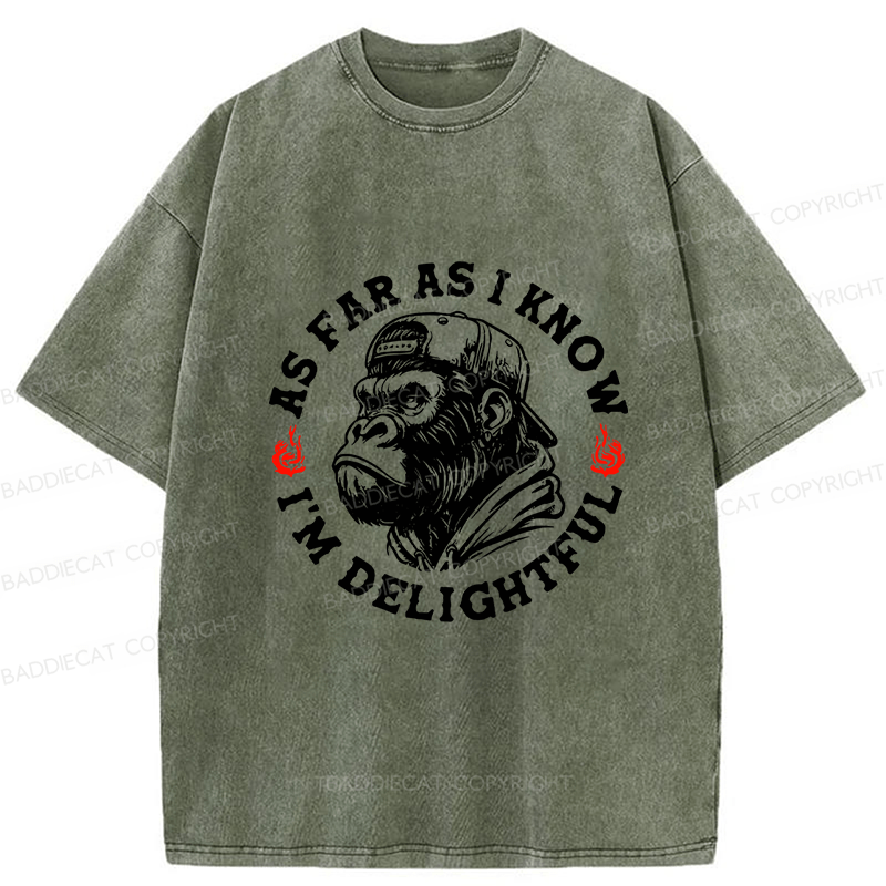 Baddiecat As Far As I Know I'm Delightful Washed T-shirt