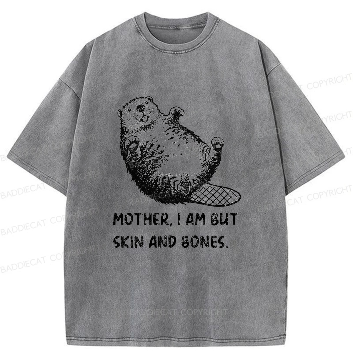 Baddiecat Hungry Capybara Washed T-shirt