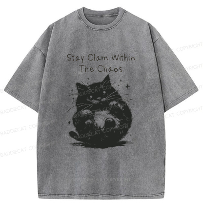 Baddiecat Rolling Cat Washed T-shirt