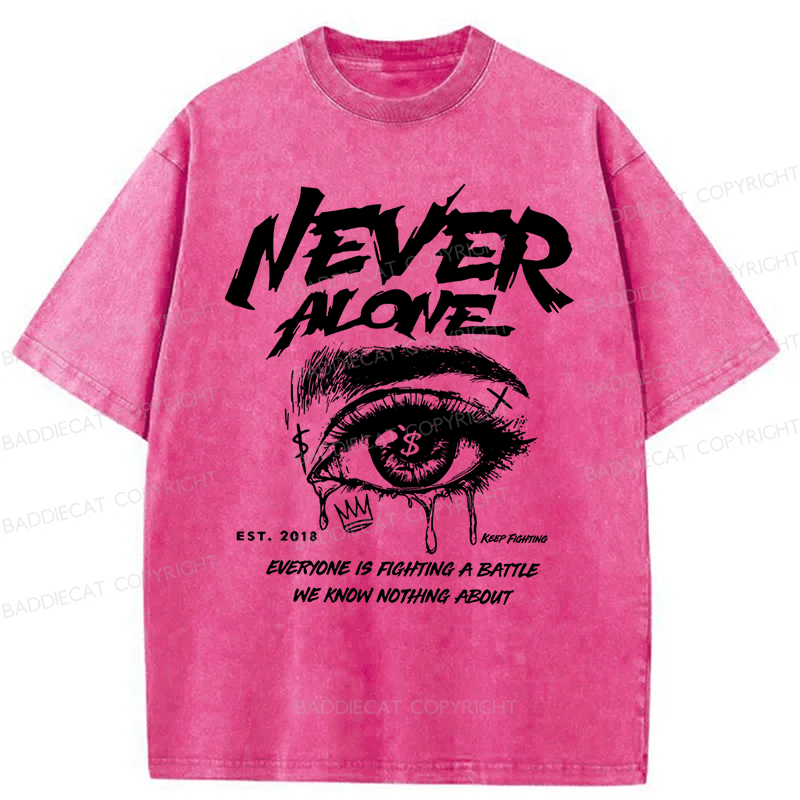 Baddiecat Letter And Eye Graphic Washed T-shirt