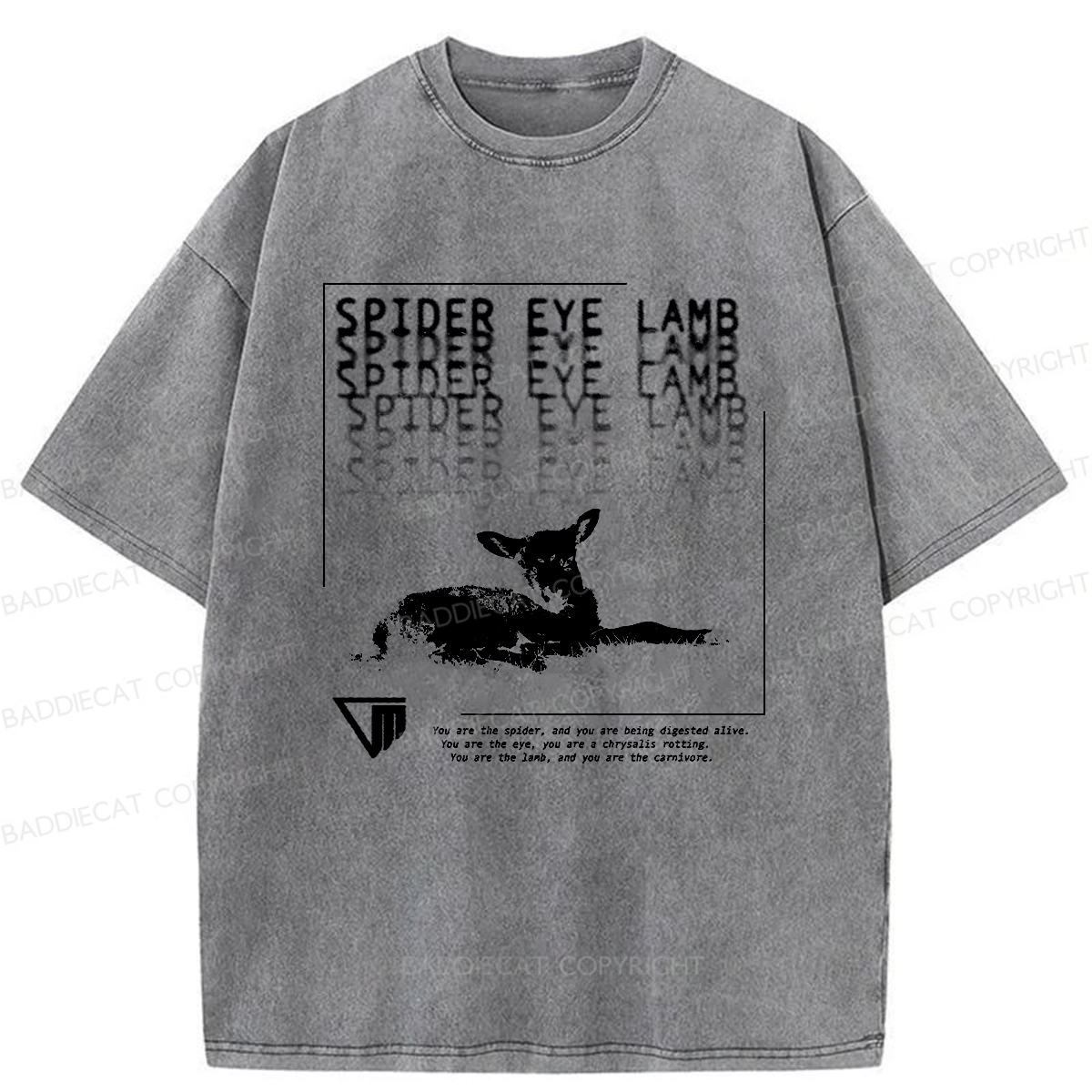 Baddiecat Spider Eye Lamb Washed T-Shirt